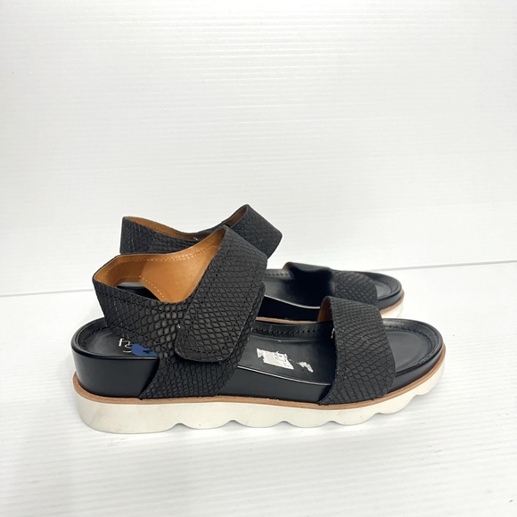 Franco Sarto Ankle Strap Wedge Leather Sandals size 10M black NWT - Picture 1 of 7